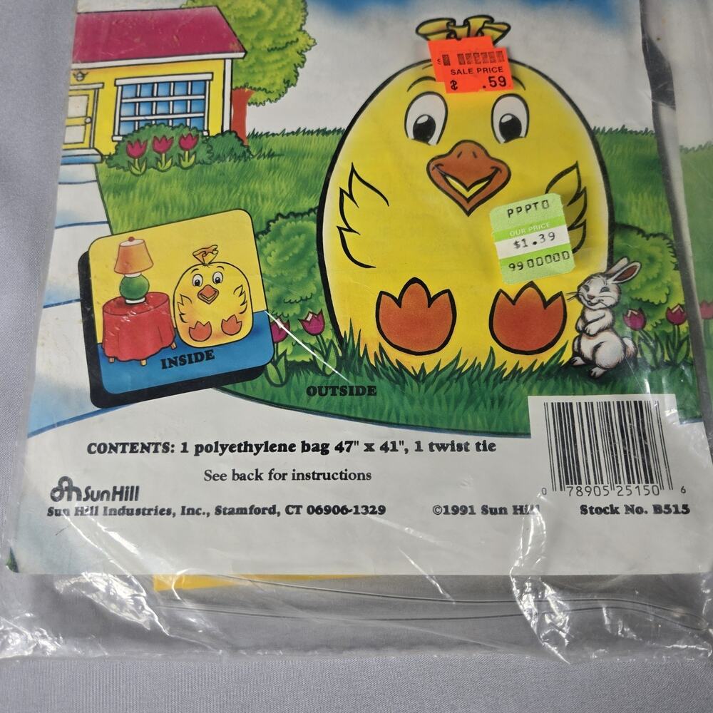 Vintage Sun Hill Stuff-A-Bunny Stuff-A-Chick Oversized Easter Bag 90s Decor NIP - Picture 2 of 9